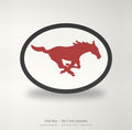 SMU Mustangs Oval Trailer Hitch Cover 2 Inch Receiver Round