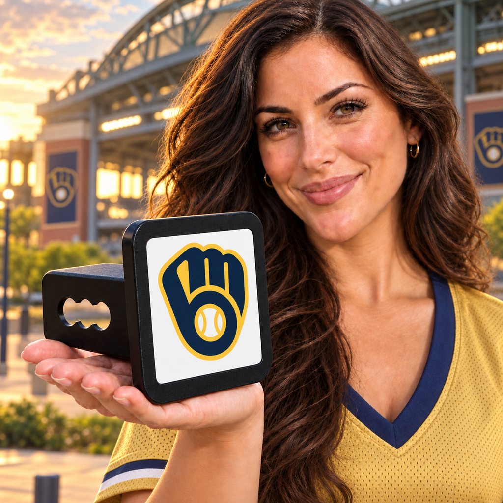 Milwaukee Brewers MLB Baseball Trailer Hitch Cover 2 Inch Receiver