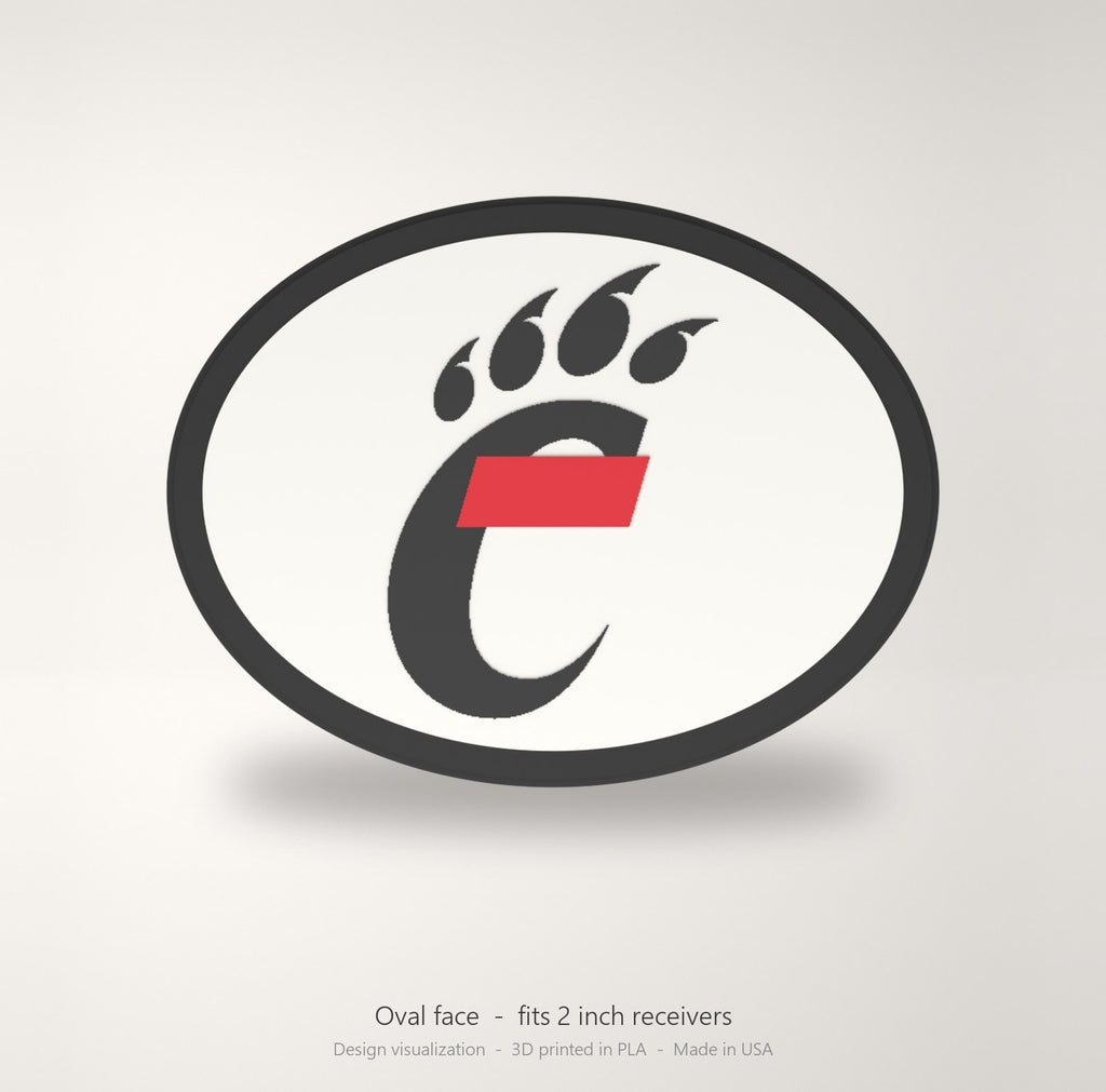Cincinnati Bearcats Oval Trailer Hitch Cover 2 Inch Receiver