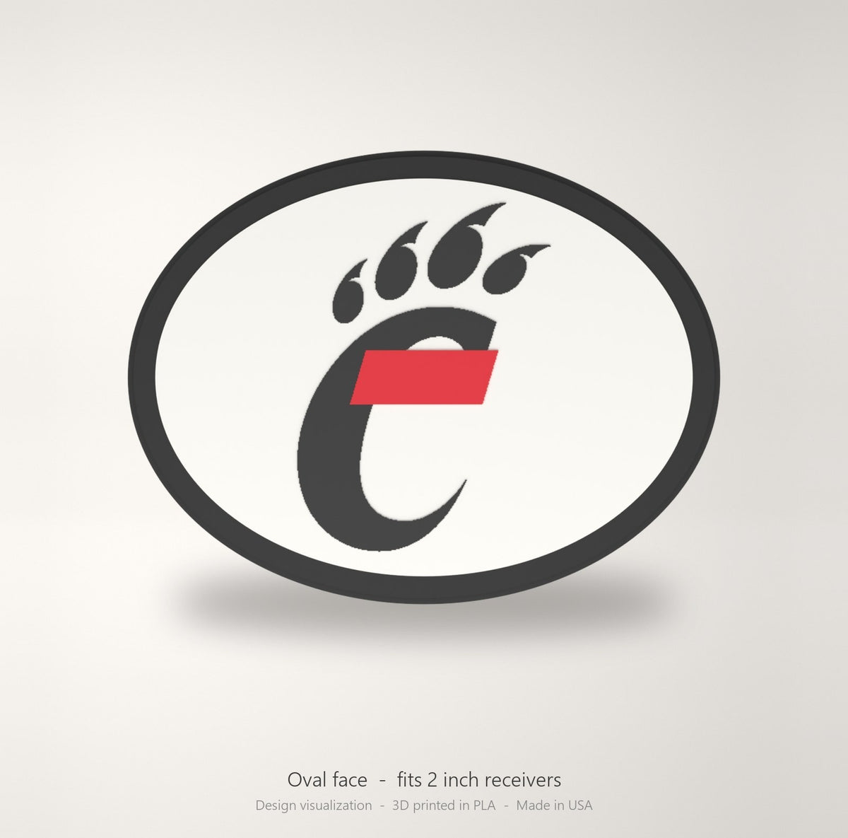 Cincinnati Bearcats Oval Trailer Hitch Cover 2 Inch Receiver