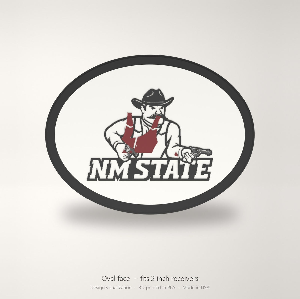 New Mexico State Aggies NMSU Oval Trailer Hitch Cover 2 Inch Receiver