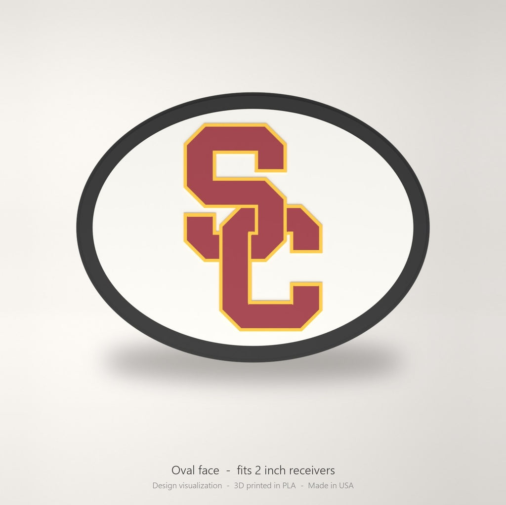 USC Trojans Oval Trailer Hitch Cover 2 Inch Receiver