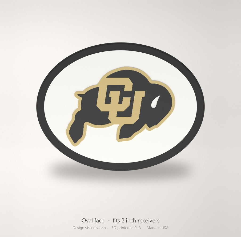 Colorado Buffaloes CU Buffs Oval Trailer Hitch Cover 2 Inch Receiver
