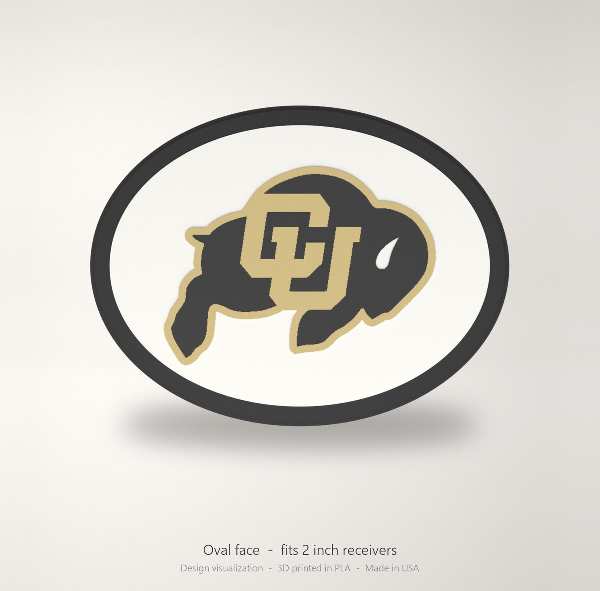 Colorado Buffaloes CU Buffs Oval Trailer Hitch Cover 2 Inch Receiver