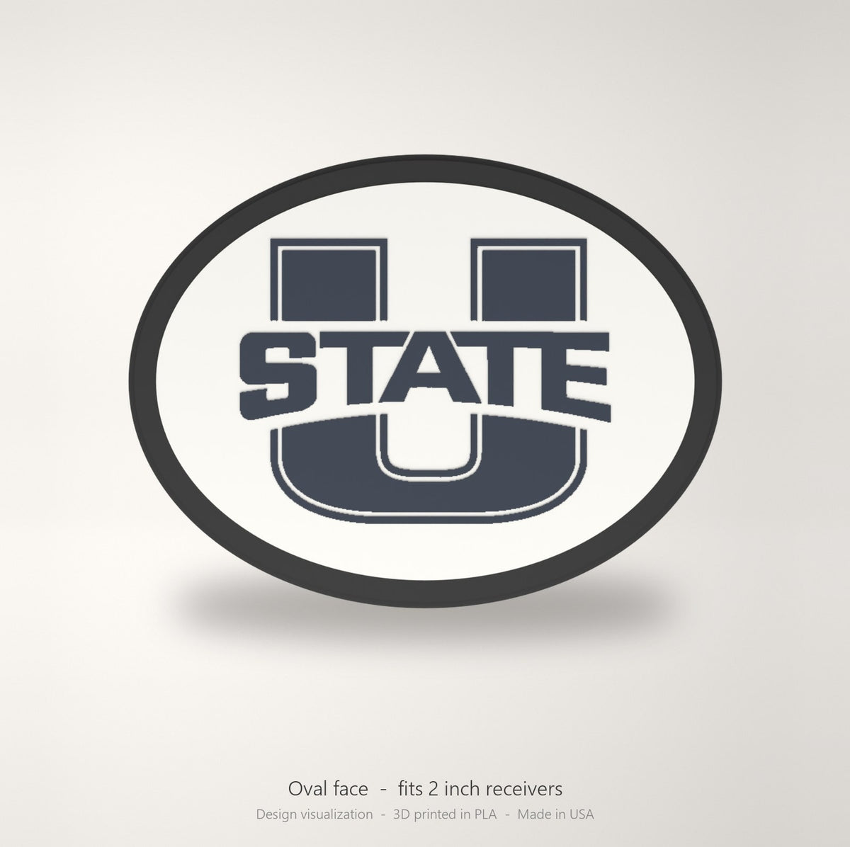 Utah State Aggies Oval Trailer Hitch Cover 2 Inch Receiver