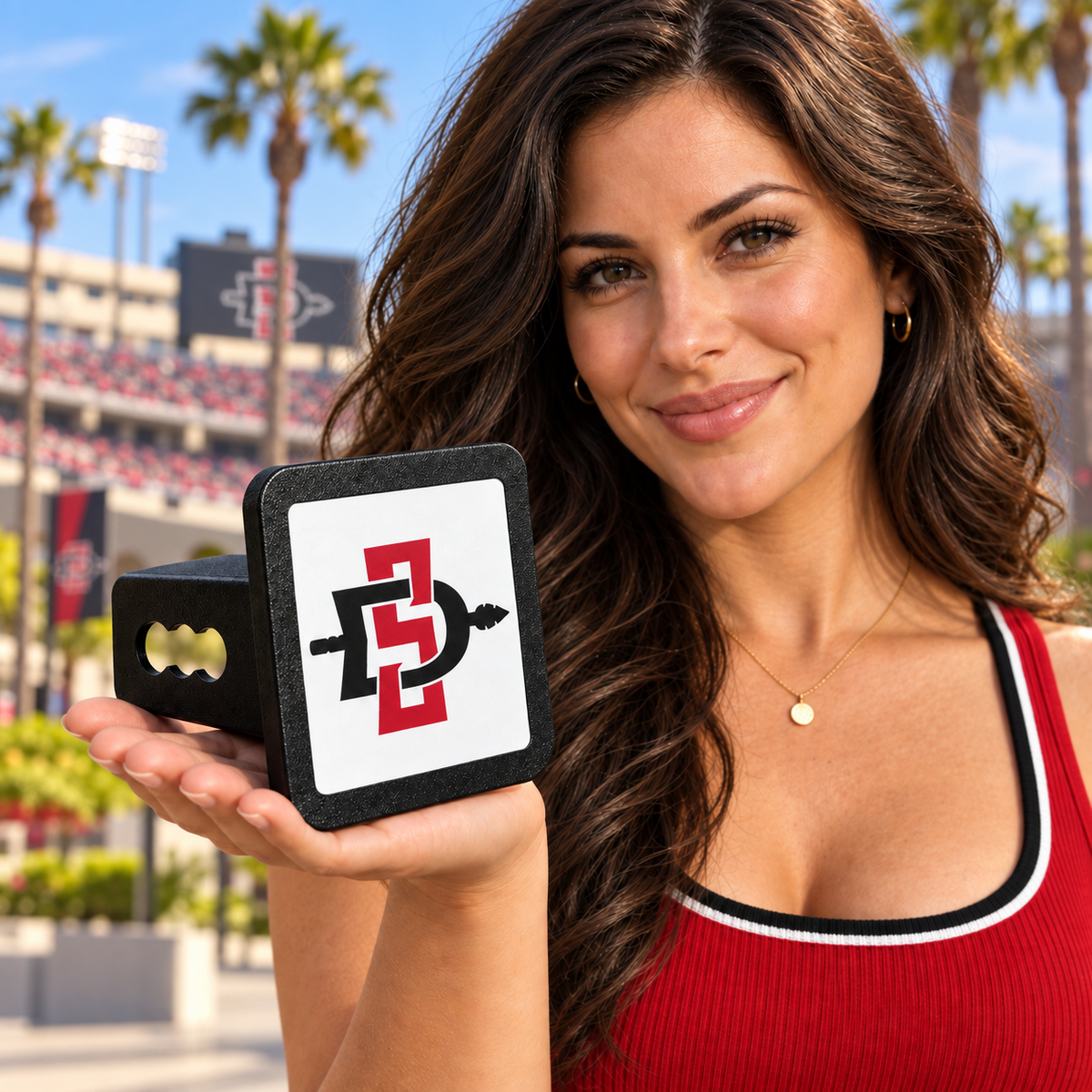 San Diego State Aztecs SDSU Trailer Hitch Cover 2 Inch Receiver