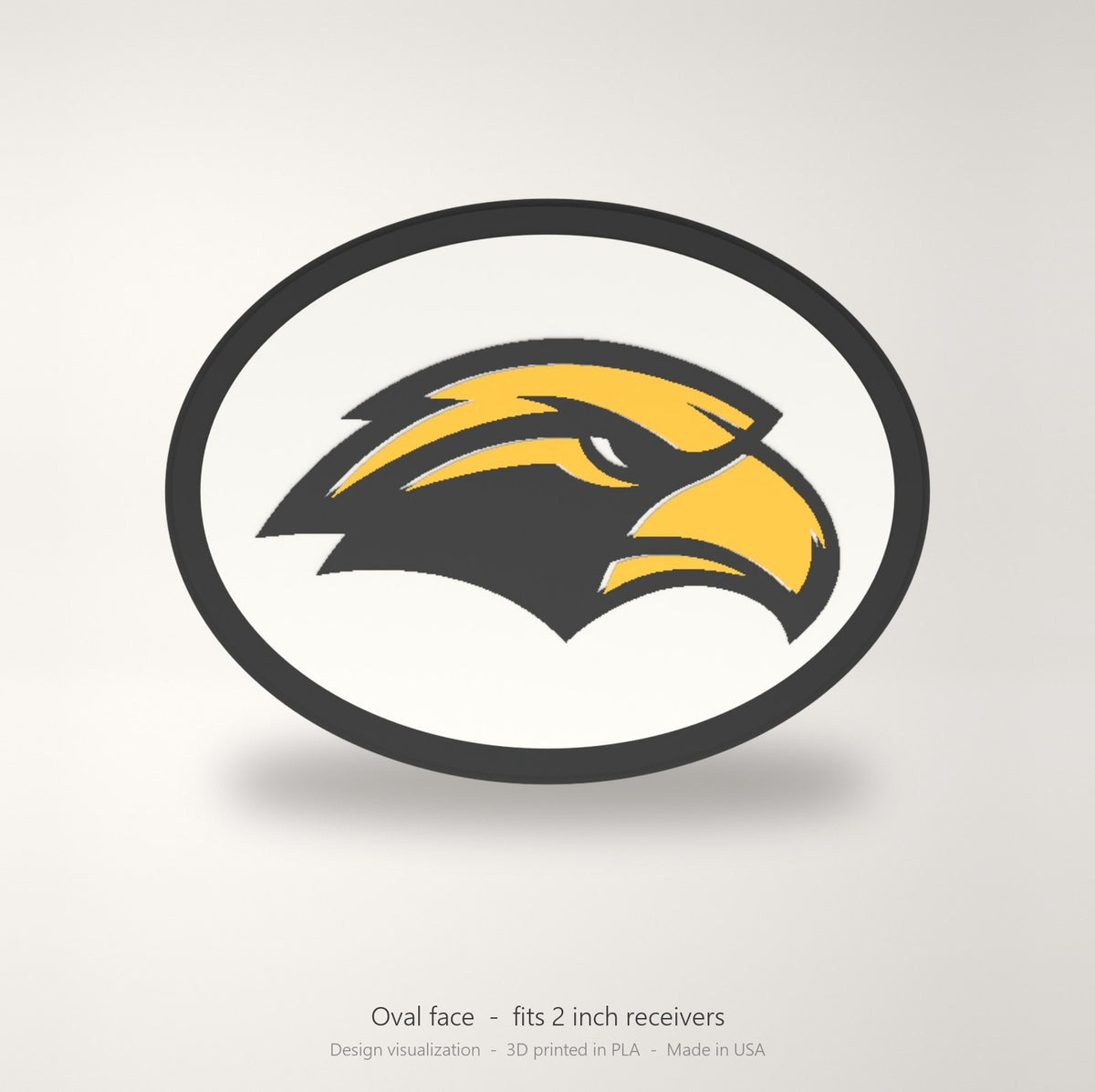 Southern Miss Golden Eagles Oval Trailer Hitch Cover 2 Inch Receiver