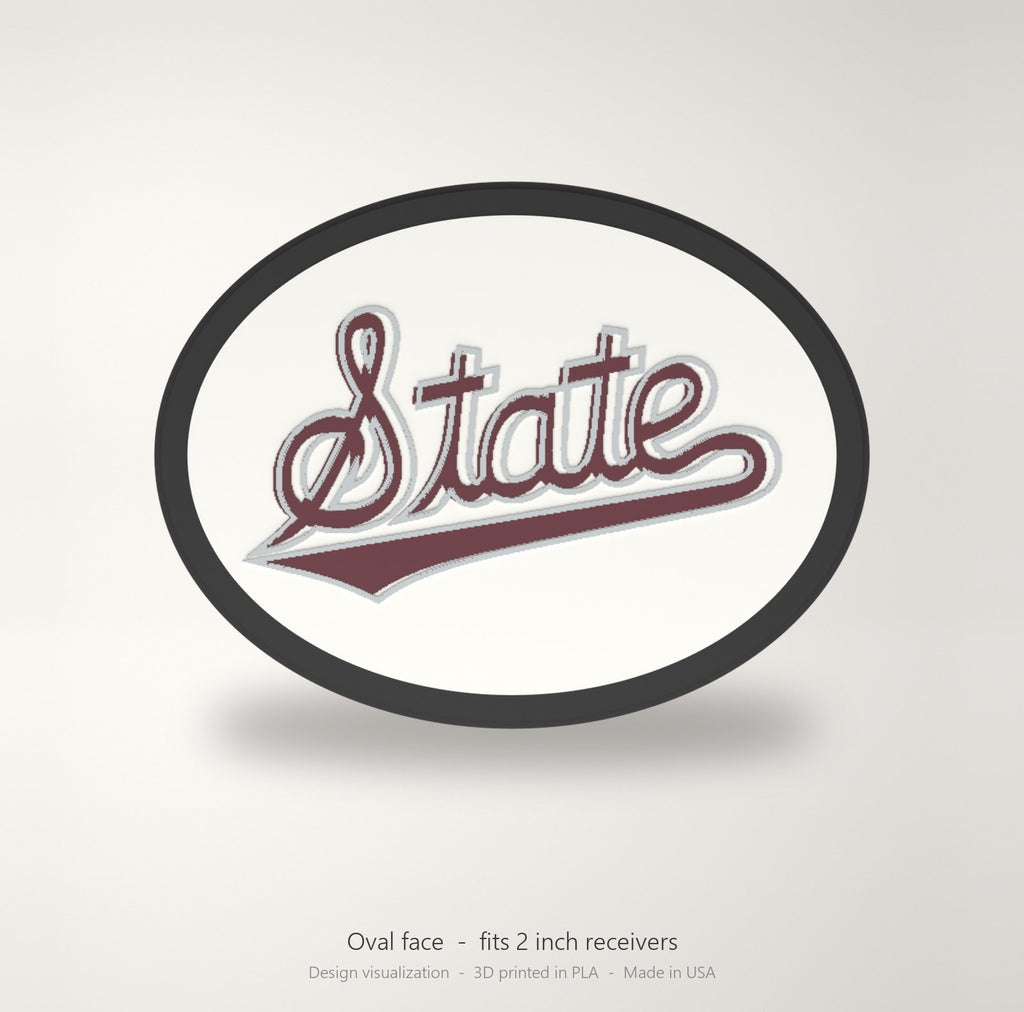 Mississippi State Bulldogs Oval Trailer Hitch Cover 2 Inch Receiver