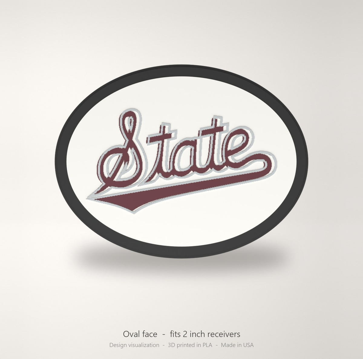 Mississippi State Bulldogs Oval Trailer Hitch Cover 2 Inch Receiver