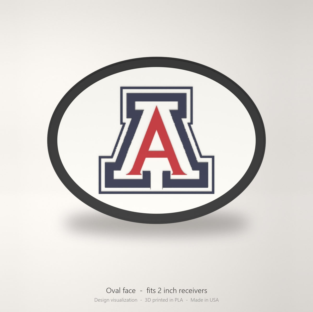 Arizona Wildcats Oval Trailer Hitch Cover 2 Inch Receiver