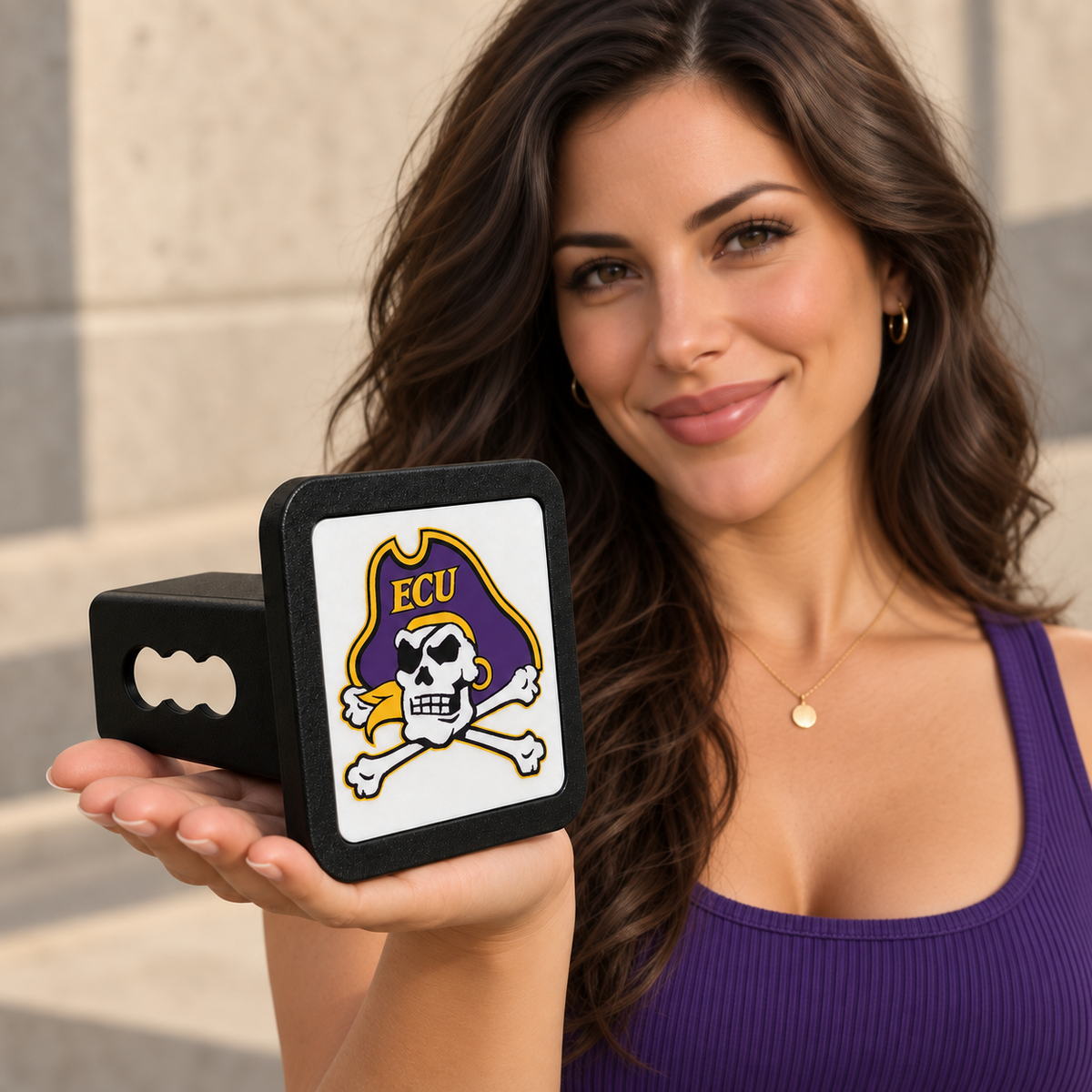 East Carolina Pirates ECU Trailer Hitch Cover 2 Inch Receiver