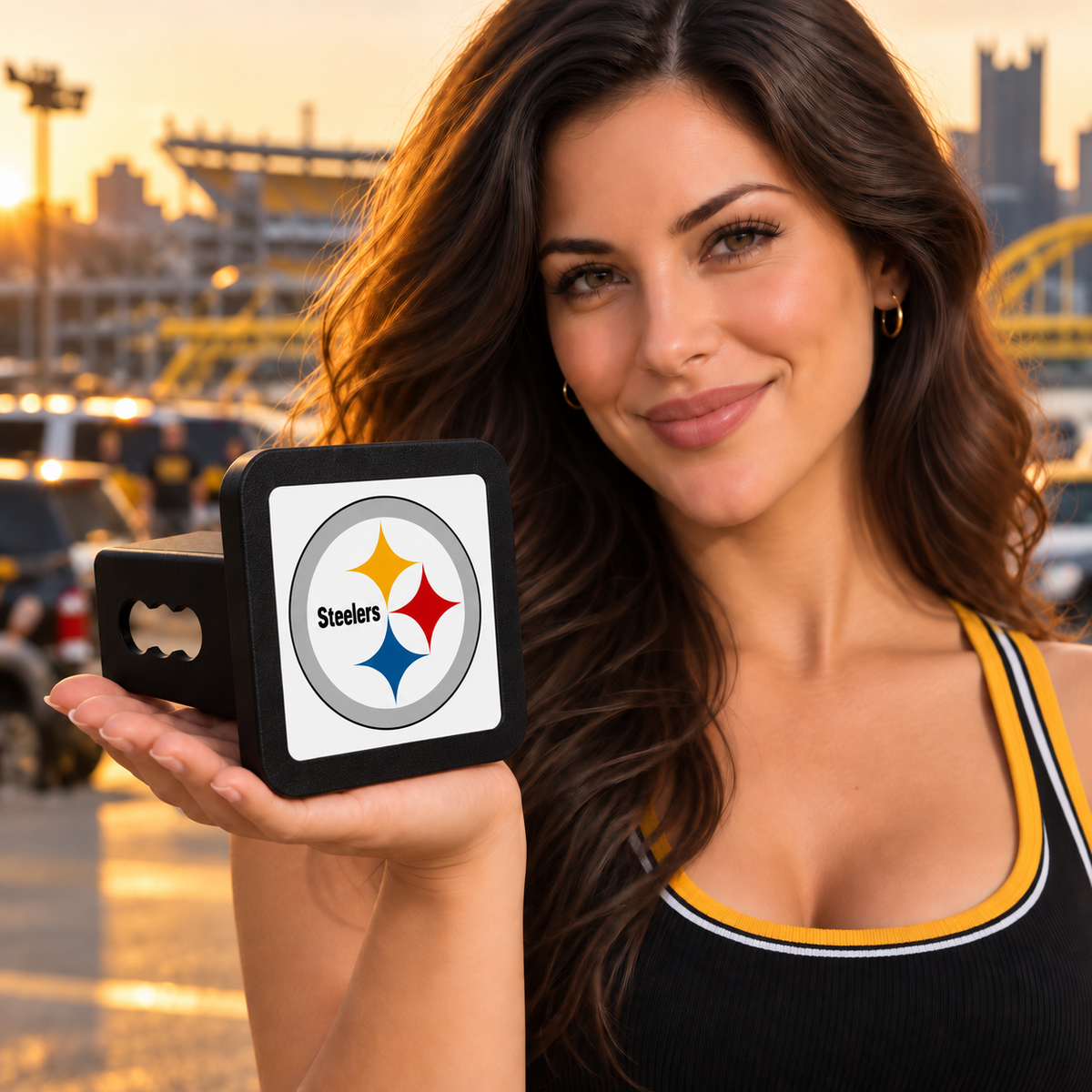Pittsburgh Steelers NFL Trailer Hitch Cover 2 Inch Receiver