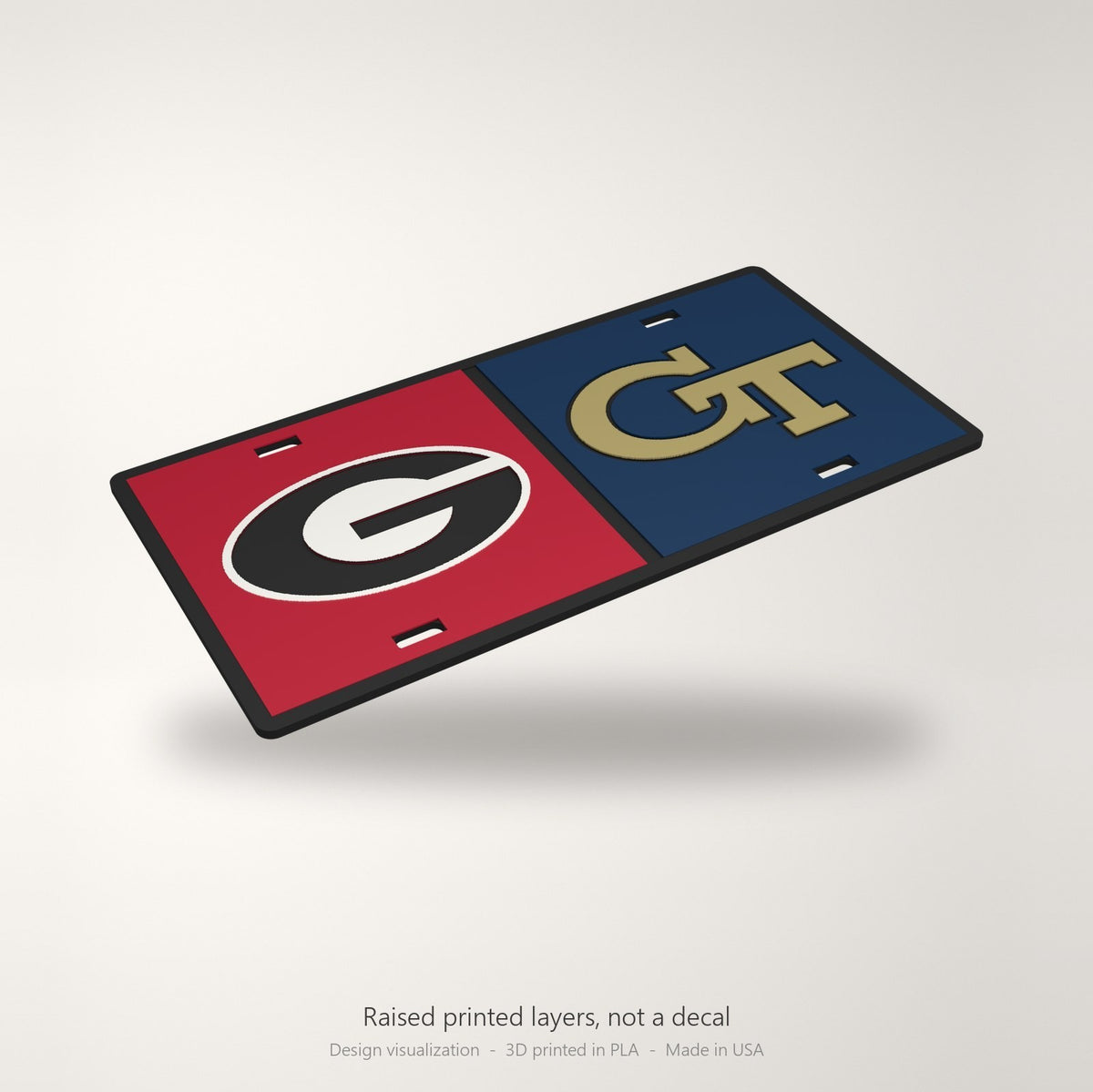 UGA Georgia Bulldogs Dawgs Georgia Tech House Divided License Plate Car Tag 12x6