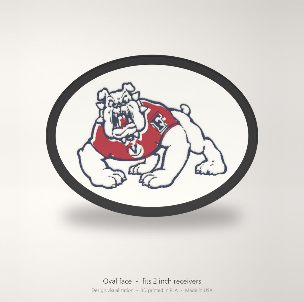 Fresno State Bulldogs Oval Trailer Hitch Cover 2 Inch Receiver