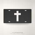 Christian Cross Jesus Faith License Plate Car Tag 12x6 Black White Front