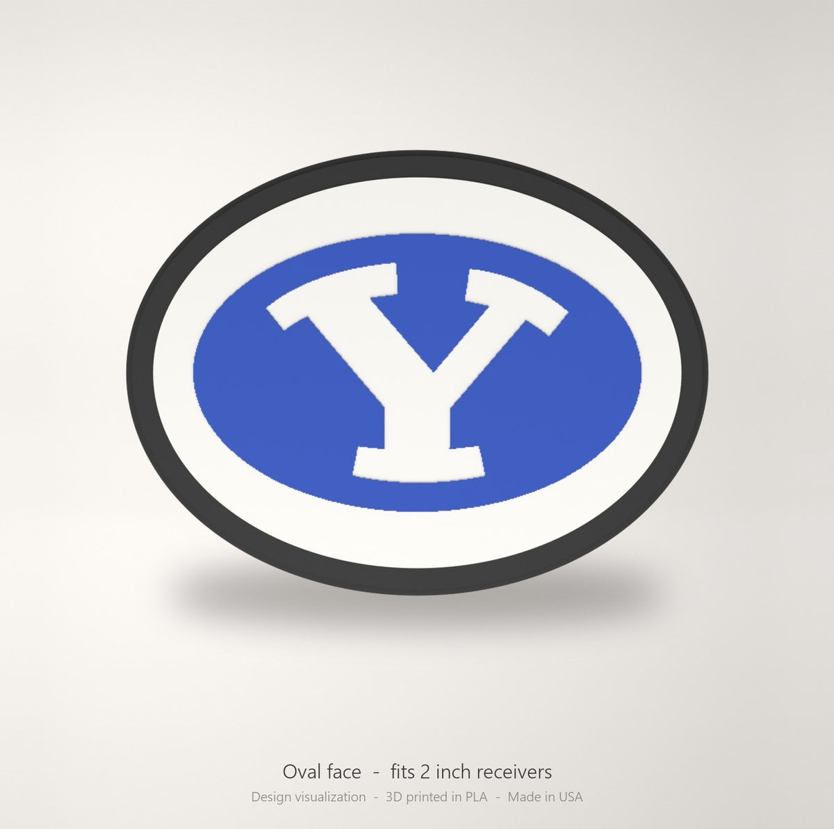 BYU Cougars Oval Trailer Hitch Cover 2 Inch Receiver