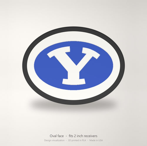 BYU Cougars Oval Trailer Hitch Cover 2 Inch Receiver