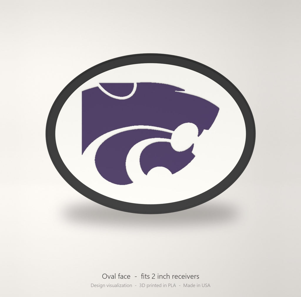 Kansas State Wildcats Oval Trailer Hitch Cover 2 Inch Receiver