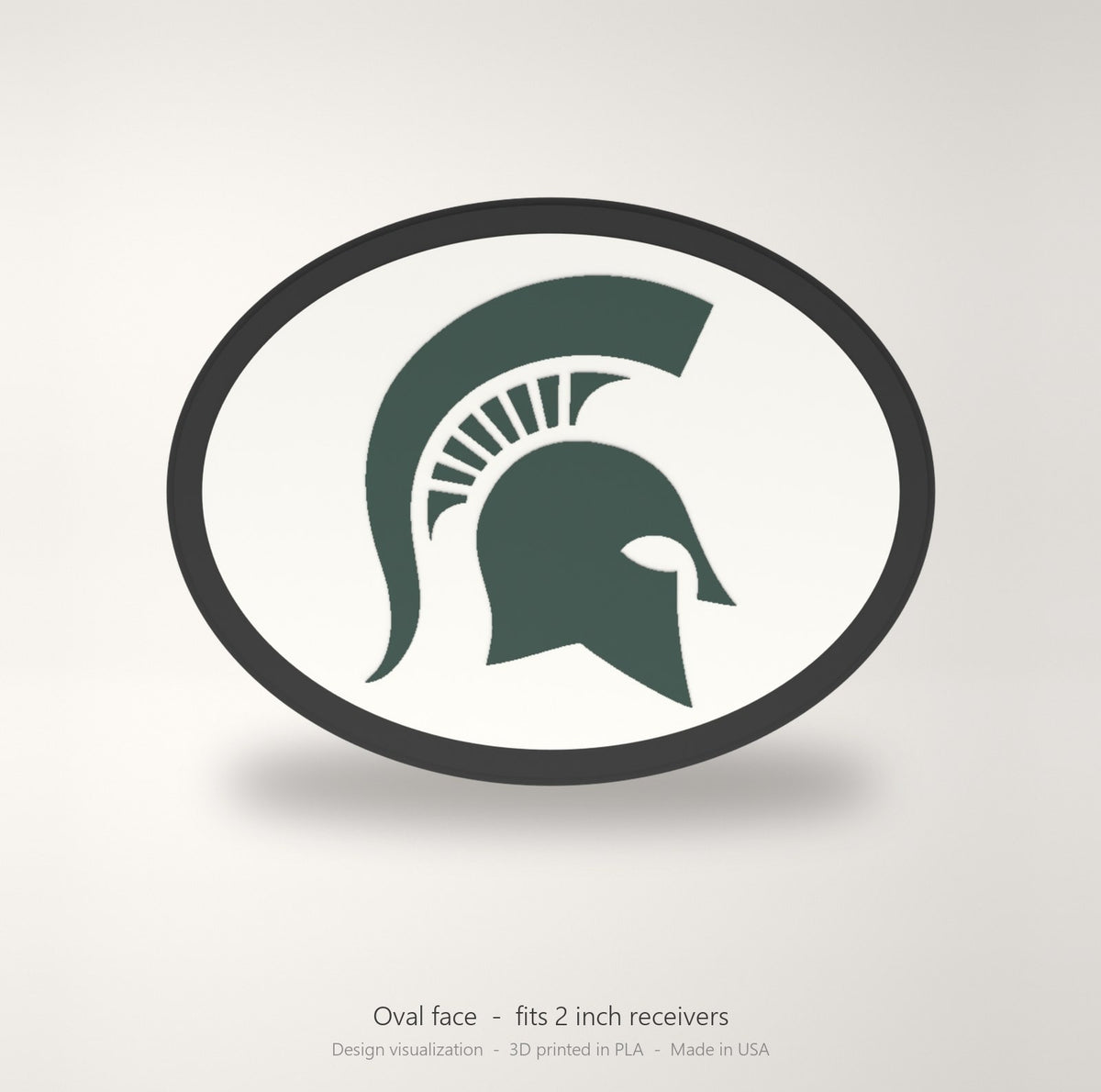 Michigan State Spartans MSU Oval Trailer Hitch Cover 2 Inch Receiver
