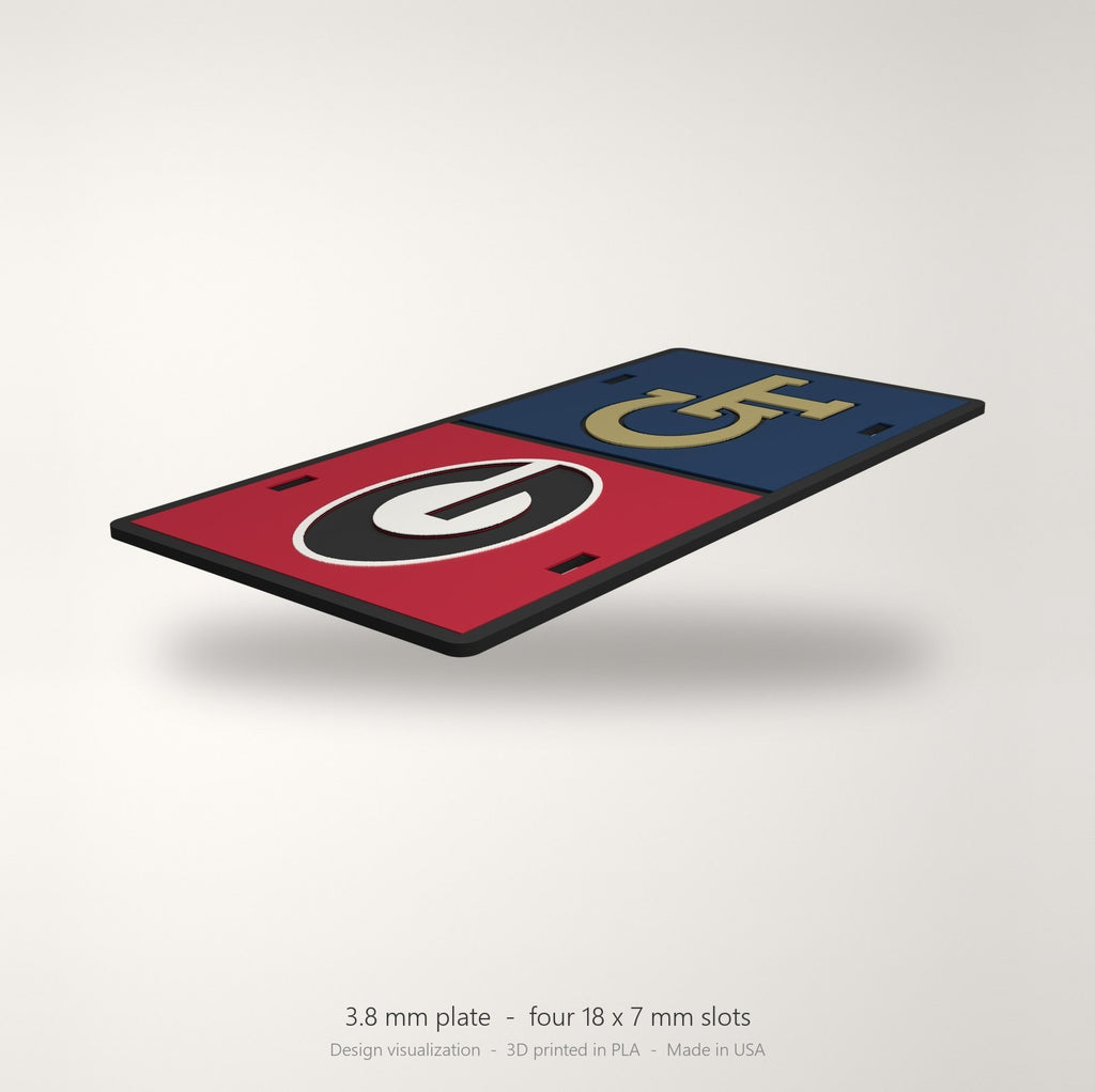 UGA Georgia Bulldogs Dawgs Georgia Tech House Divided License Plate Car Tag 12x6