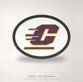 Central Michigan Chippewas CMU Oval Trailer Hitch Cover 2 Inch Receiver
