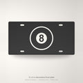 8 Ball Pool Billiards License Plate Car Tag 12x6 Black White Front Novelty
