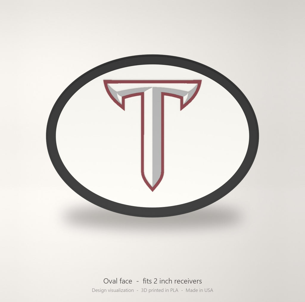 Troy Trojans Oval Trailer Hitch Cover 2 Inch Receiver Round