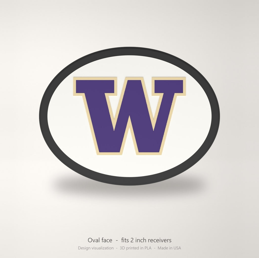 Washington Huskies Oval Trailer Hitch Cover 2 Inch Receiver