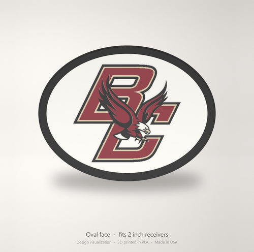 Boston College Eagles BC Oval Trailer Hitch Cover 2 Inch Receiver