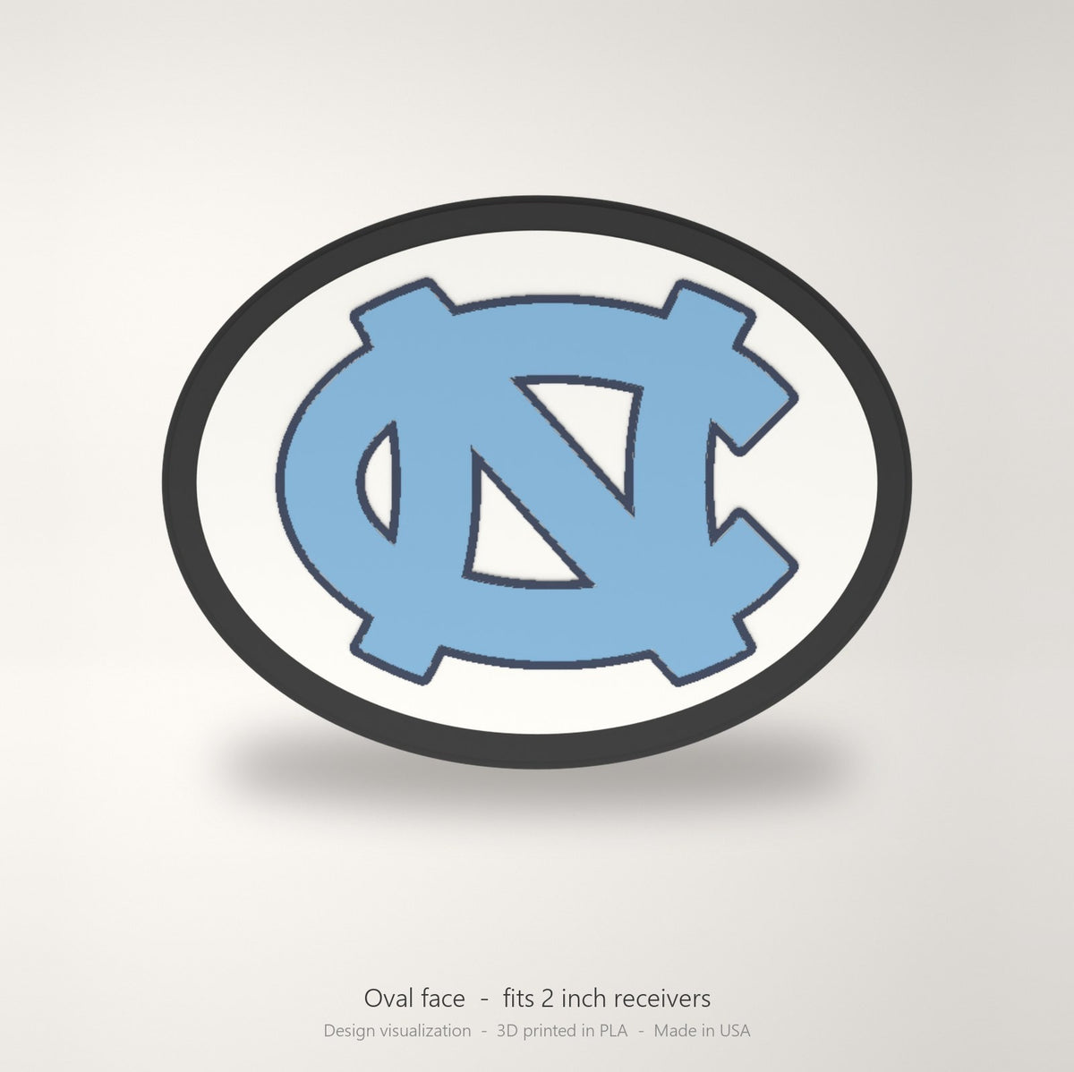 North Carolina Tar Heels UNC Oval Trailer Hitch Cover 2 Inch Receiver
