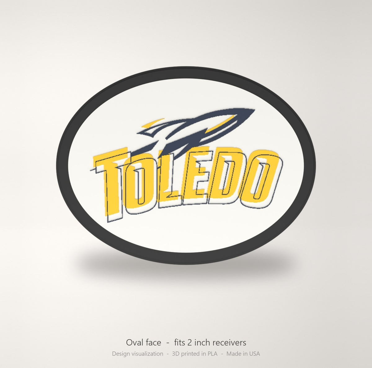Toledo Rockets Oval Trailer Hitch Cover 2 Inch Receiver Round