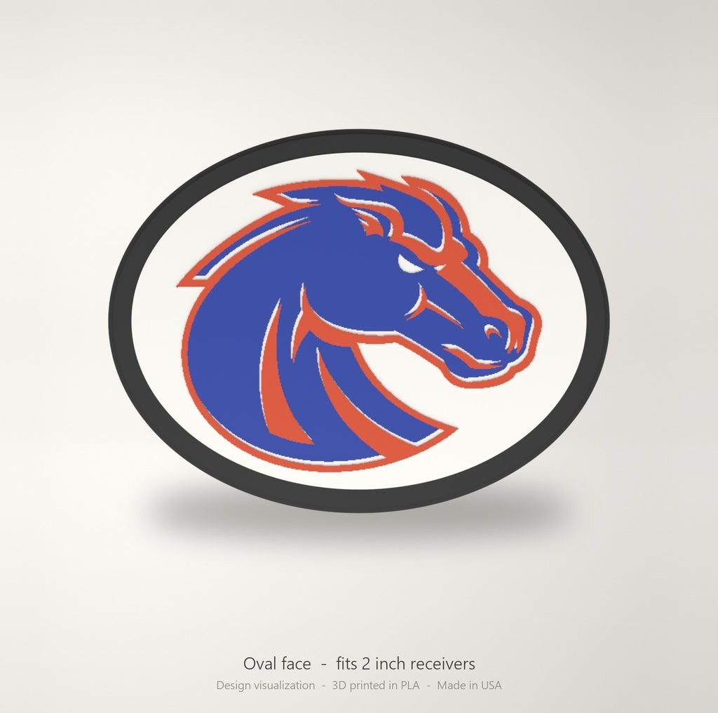 Boise State Broncos Oval Trailer Hitch Cover 2 Inch Receiver
