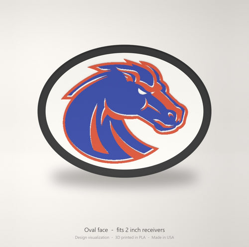 Boise State Broncos Oval Trailer Hitch Cover 2 Inch Receiver