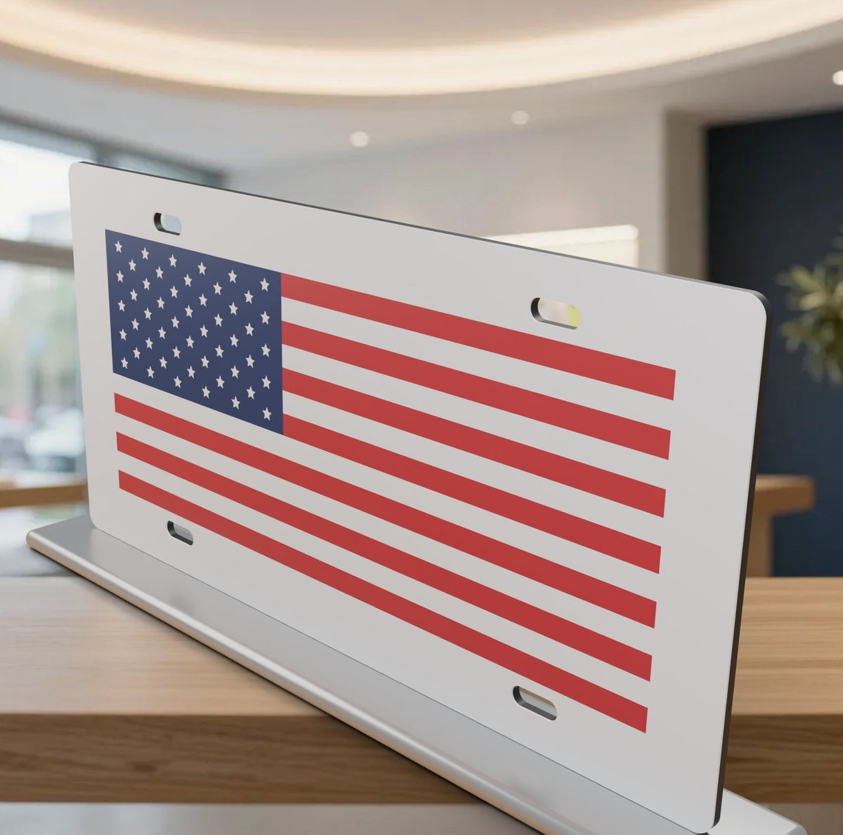 American Flag License Plate Car Tag 12x6 White Red Blue Front Novelty Vanity