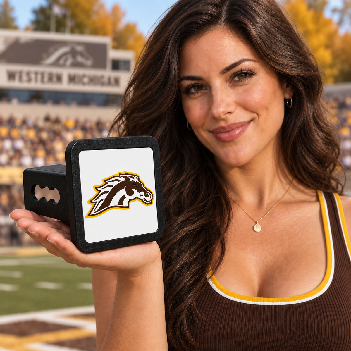 Western Michigan Broncos WMU Trailer Hitch Cover 2 Inch Receiver