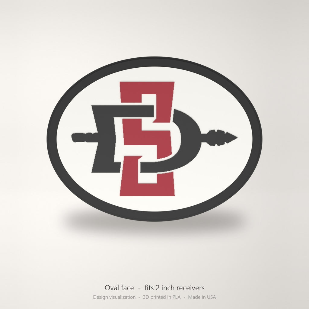 San Diego State Aztecs SDSU Oval Trailer Hitch Cover 2 Inch Receiver