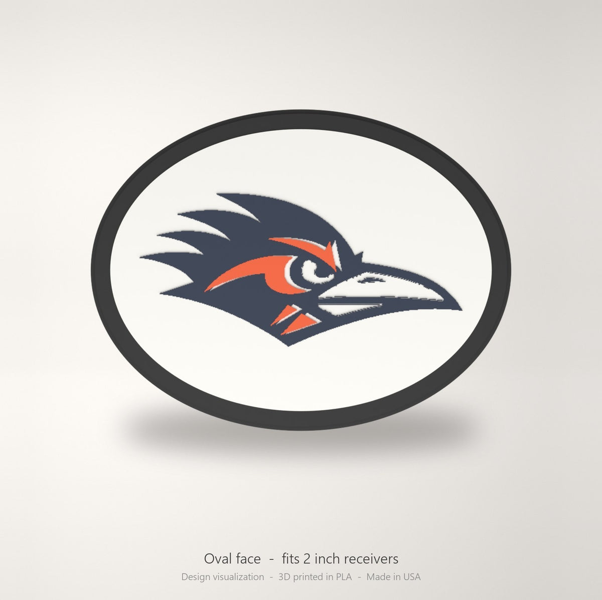 UTSA Roadrunners Oval Trailer Hitch Cover 2 Inch Receiver