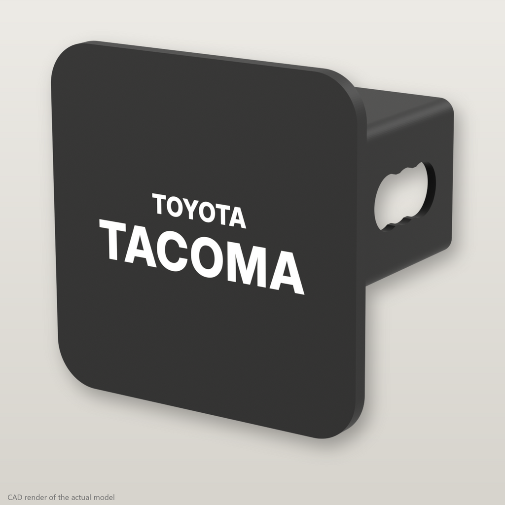 Toyota Tacoma Trailer Hitch Cover 2 Inch Receiver Plug Black White or Blackout - product illustration