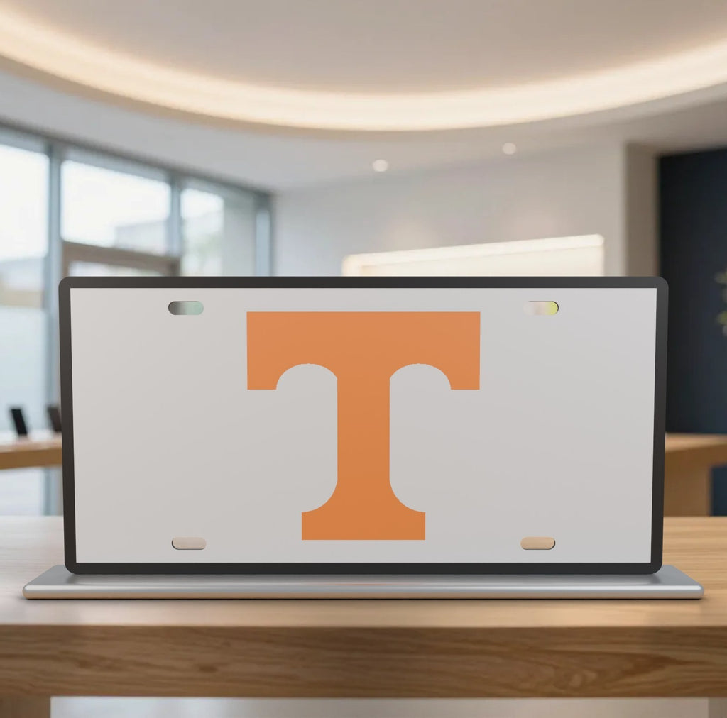 Tennessee Vols License Plate Volunteers 12x6 Front Car Tag White Black Rim