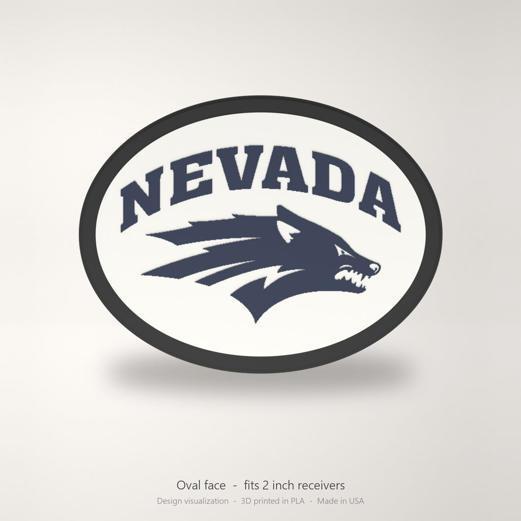 Nevada Wolf Pack Oval Trailer Hitch Cover 2 Inch Receiver