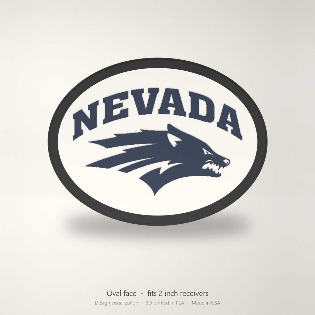 Nevada Wolf Pack Oval Trailer Hitch Cover 2 Inch Receiver