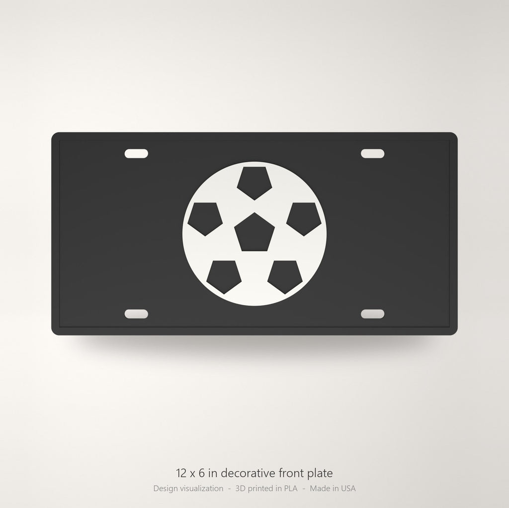 Soccer Ball License Plate Car Tag 12x6 Black White Front Novelty Vanity Sport