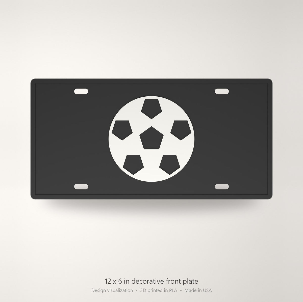 Soccer Ball License Plate Car Tag 12x6 Black White Front Novelty Vanity Sport