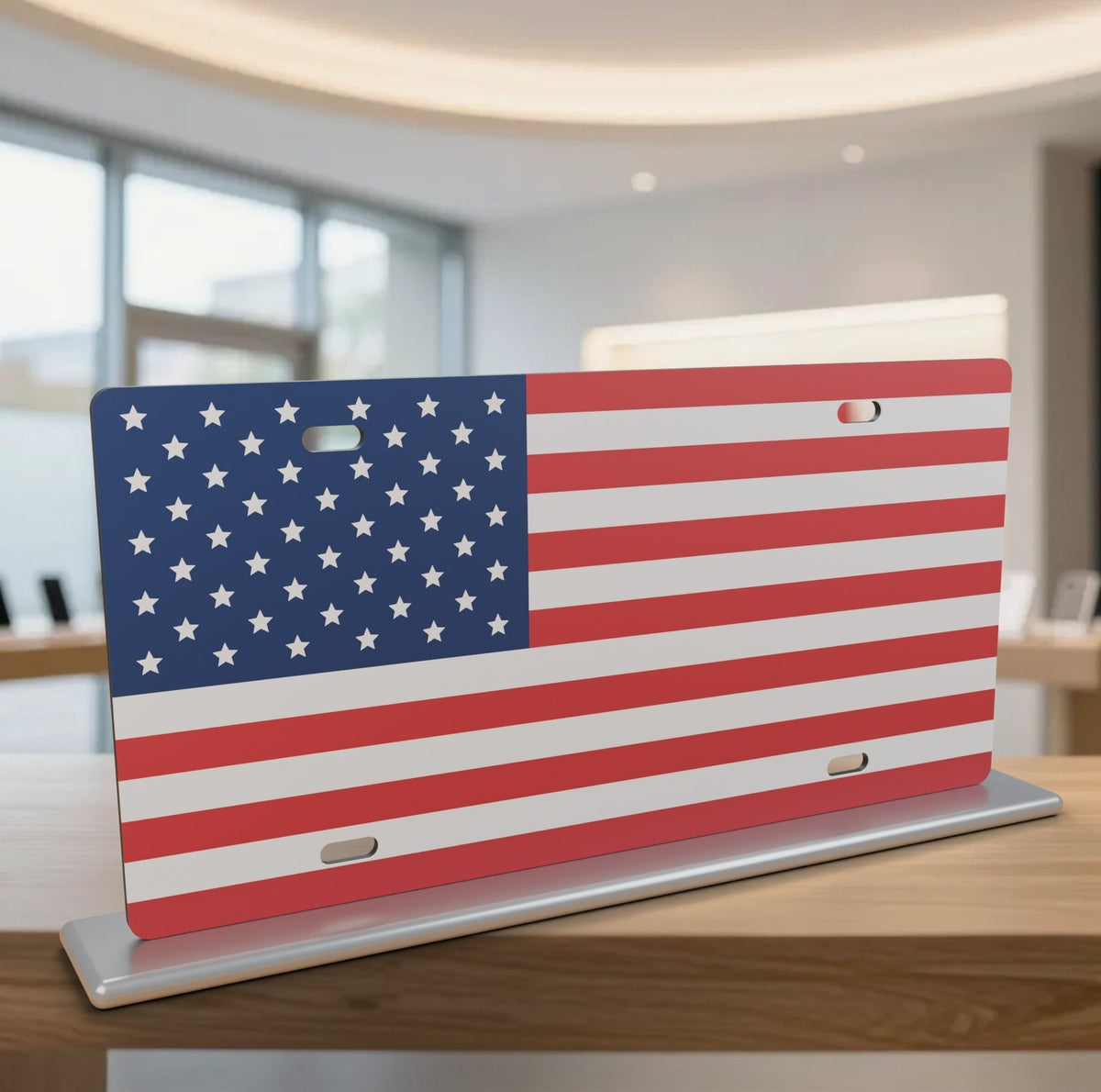 American Flag License Plate Car Tag 12x6 Red White Blue Front Novelty Vanity