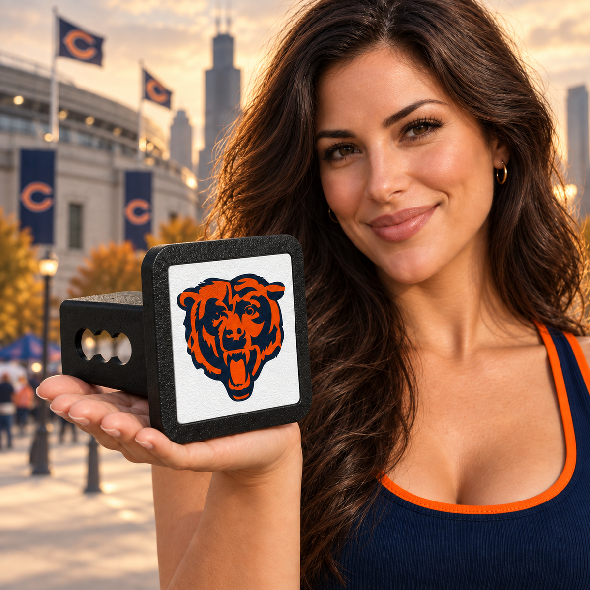 Chicago Bears NFL Trailer Hitch Cover 2 Inch Receiver