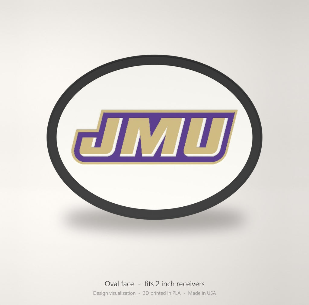 James Madison Dukes JMU Oval Trailer Hitch Cover 2 Inch Receiver