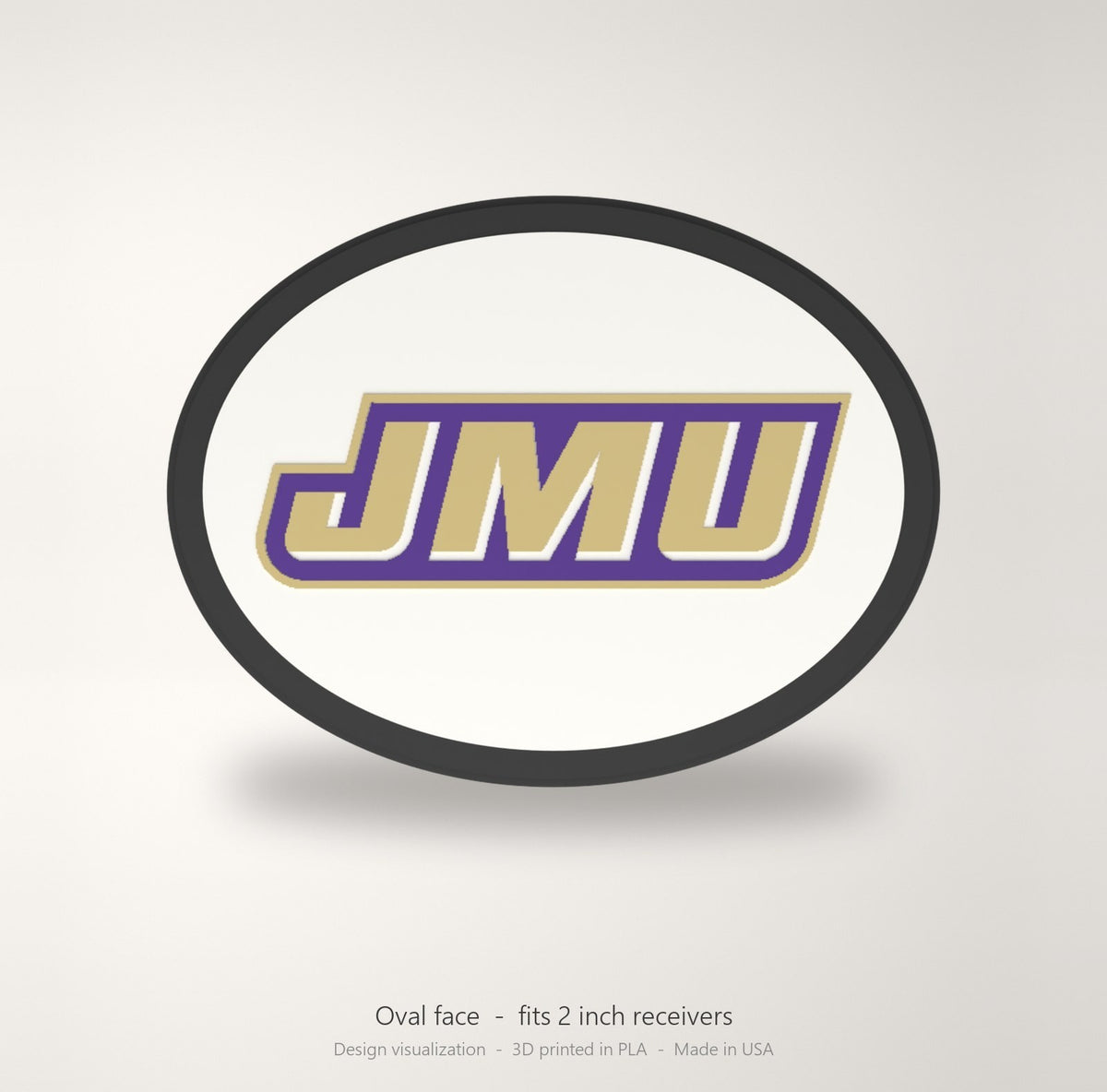 James Madison Dukes JMU Oval Trailer Hitch Cover 2 Inch Receiver