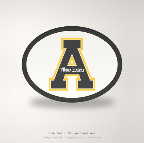 App State Mountaineers Oval Trailer Hitch Cover 2 Inch Receiver