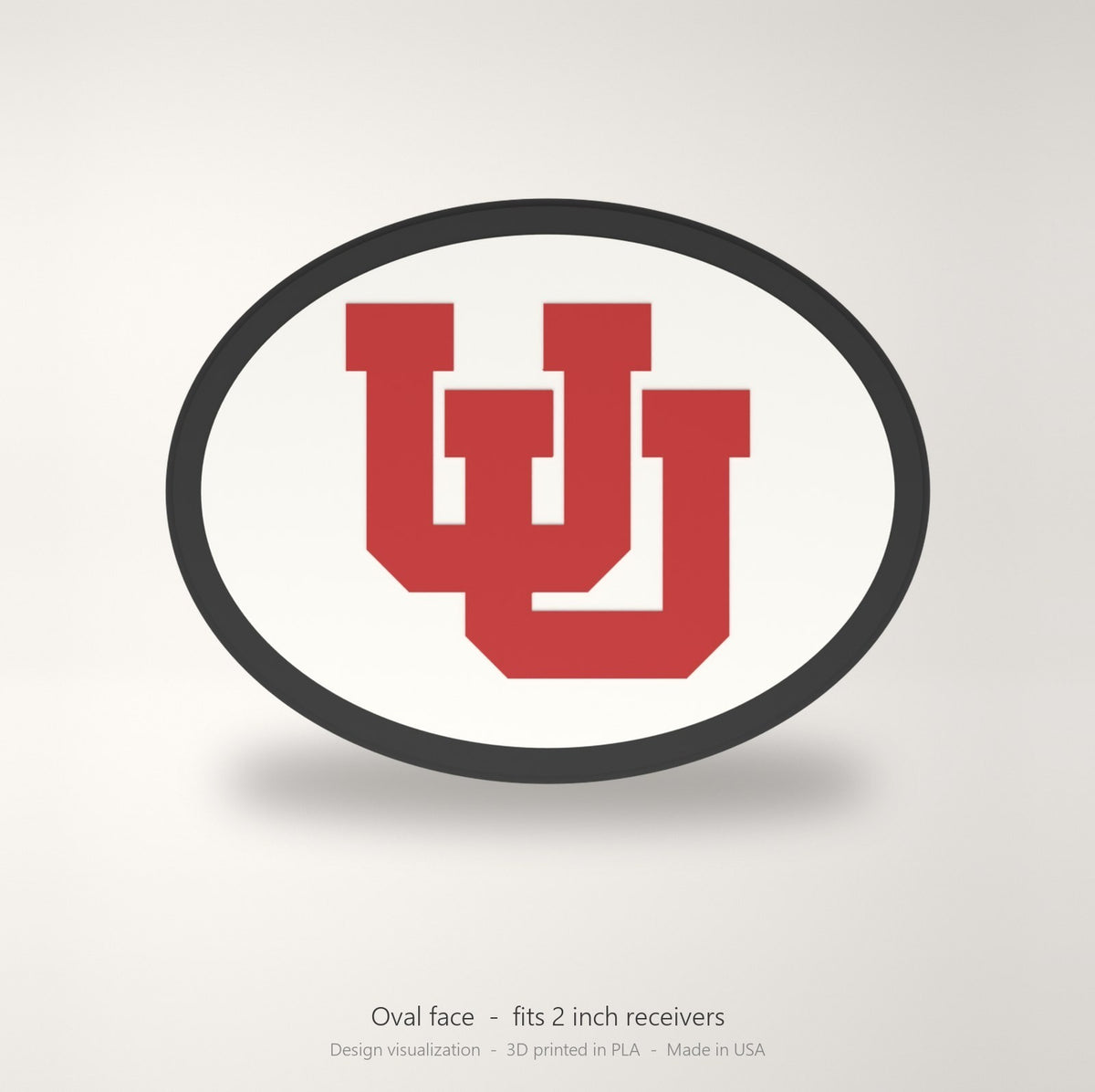 Utah Utes Oval Trailer Hitch Cover 2 Inch Receiver