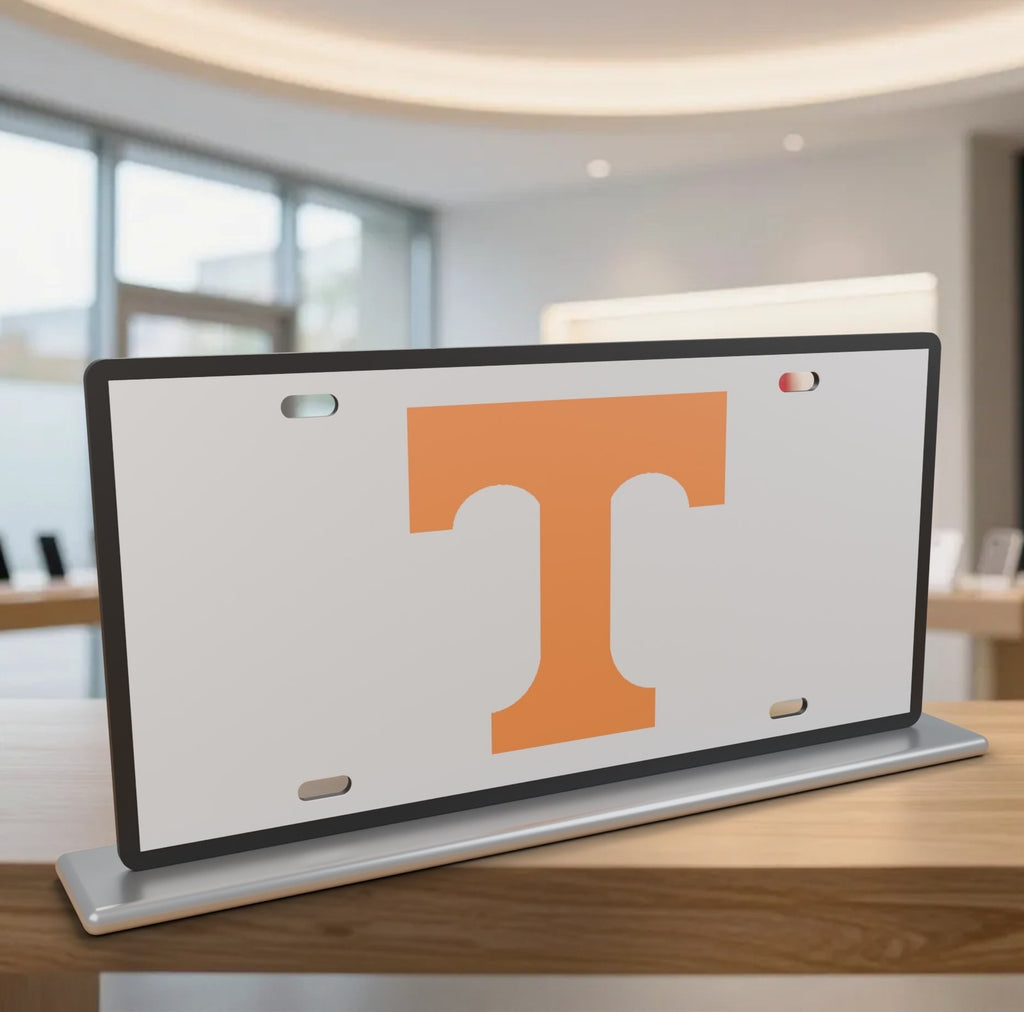 Tennessee Vols License Plate Volunteers 12x6 Front Car Tag White Black Rim